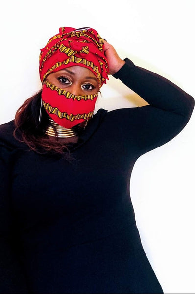 Nkiru Headwrap and mask set